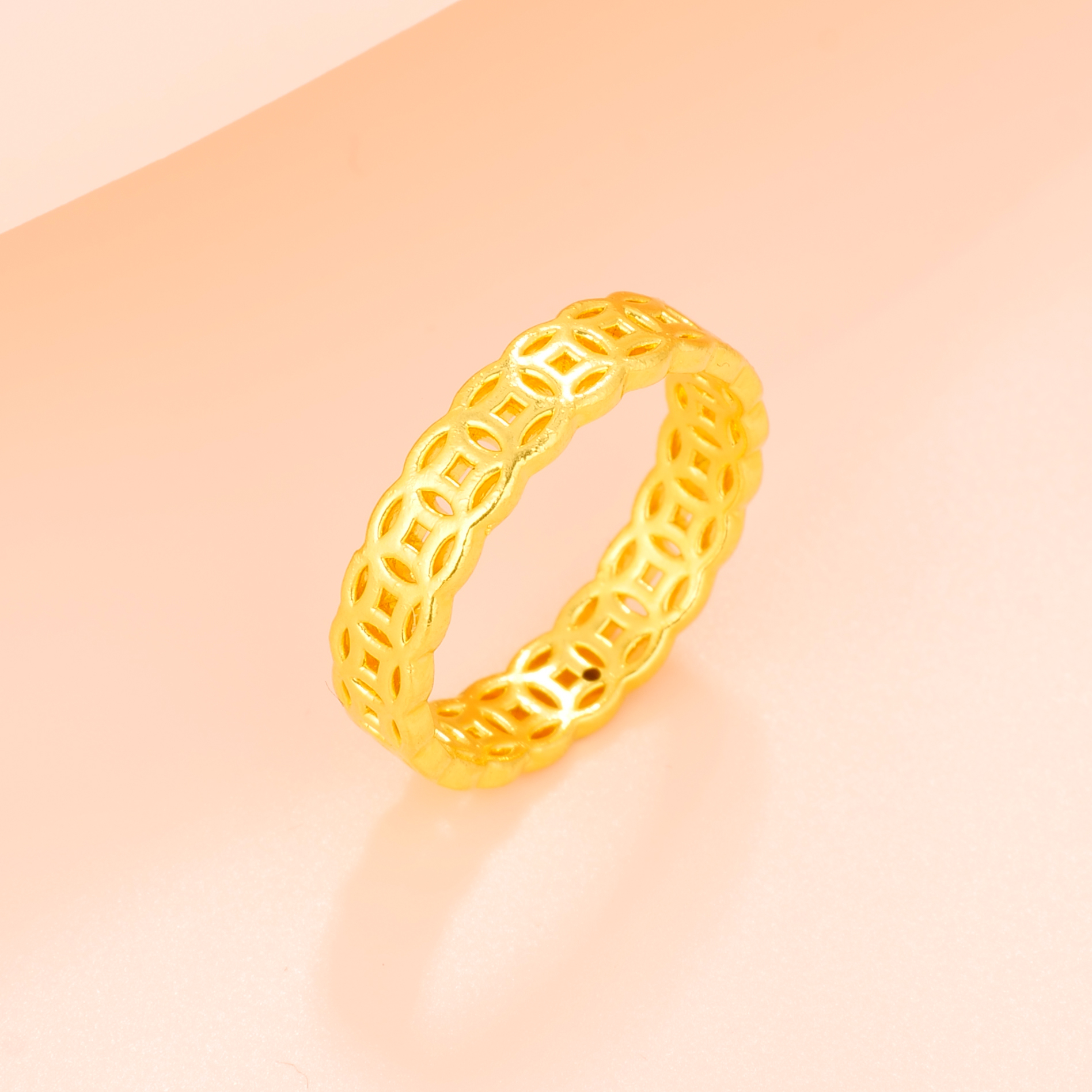 【夏夏专享】足金999饰品 钱多多戒指 14# GP 1.94