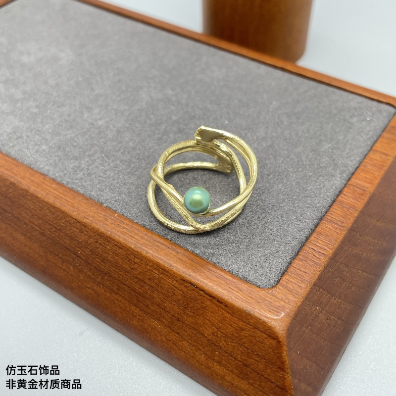 铜合金树脂戒指 DXIE铜合金希腊戒指手工设计复古轻奢XL398