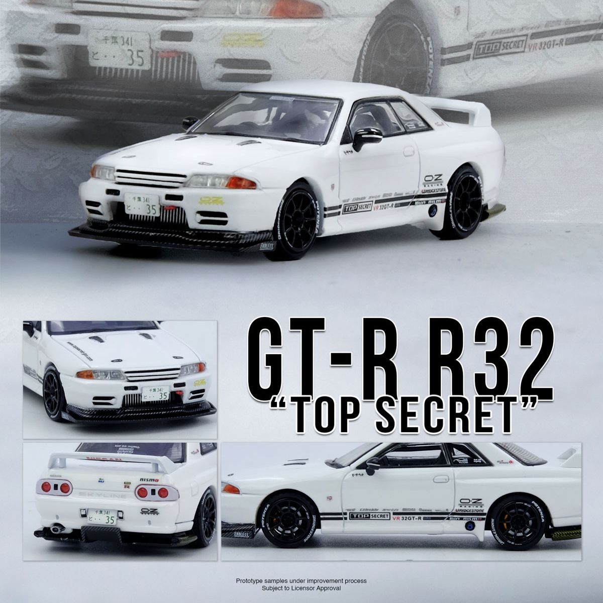 预售  INNO 1:64 尼桑GTR R32 白色 合金汽车模型