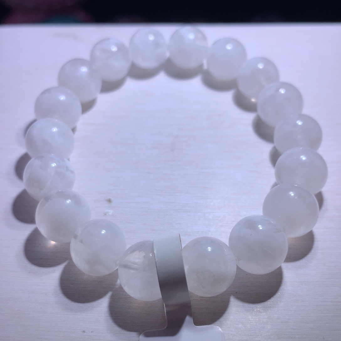 水晶手串银S925镶嵌雪花幽灵11.8m