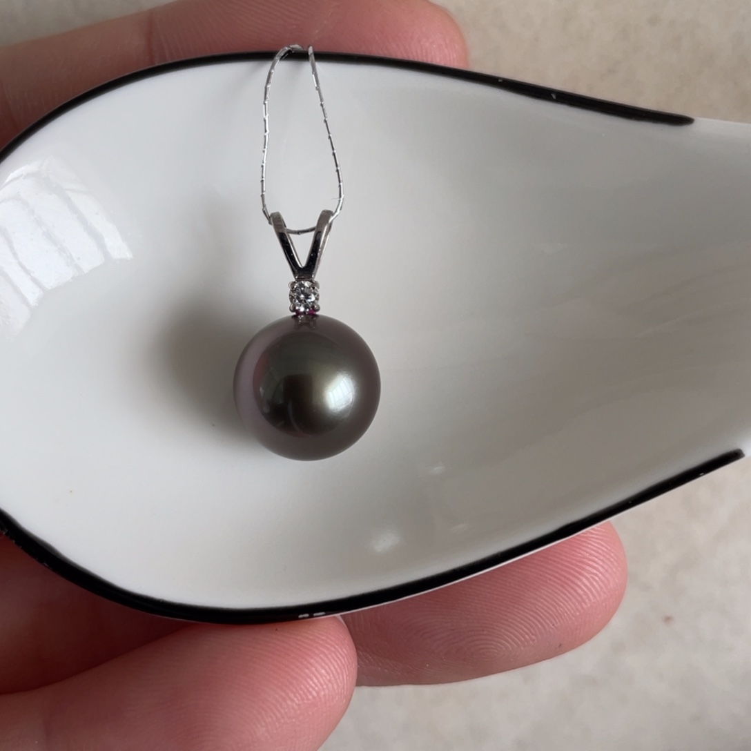 海水珍珠颈饰18K金镶嵌11-12mm