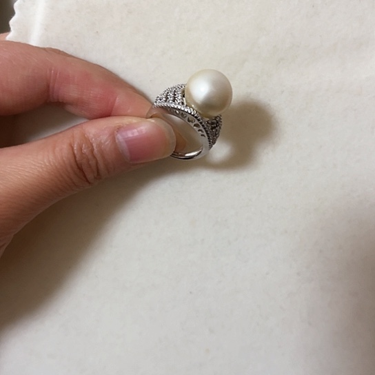 海水珍珠戒圈银S925镶嵌
