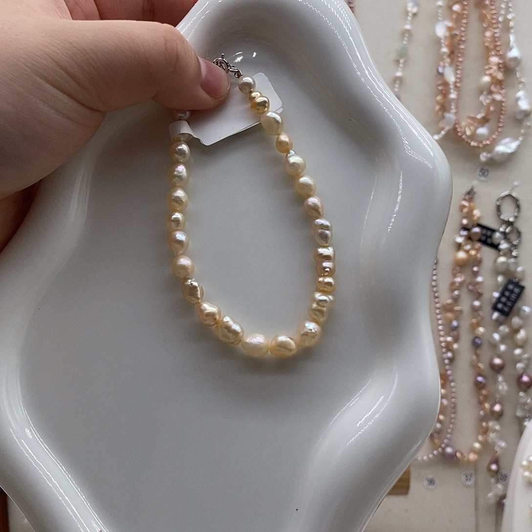 淡水珍珠银S925镶嵌颈饰