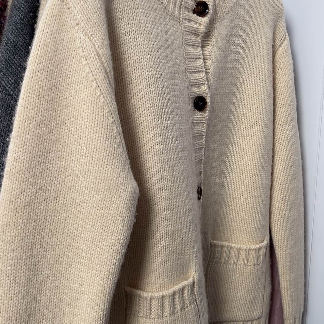 平面 带兜 羊绒 开衫