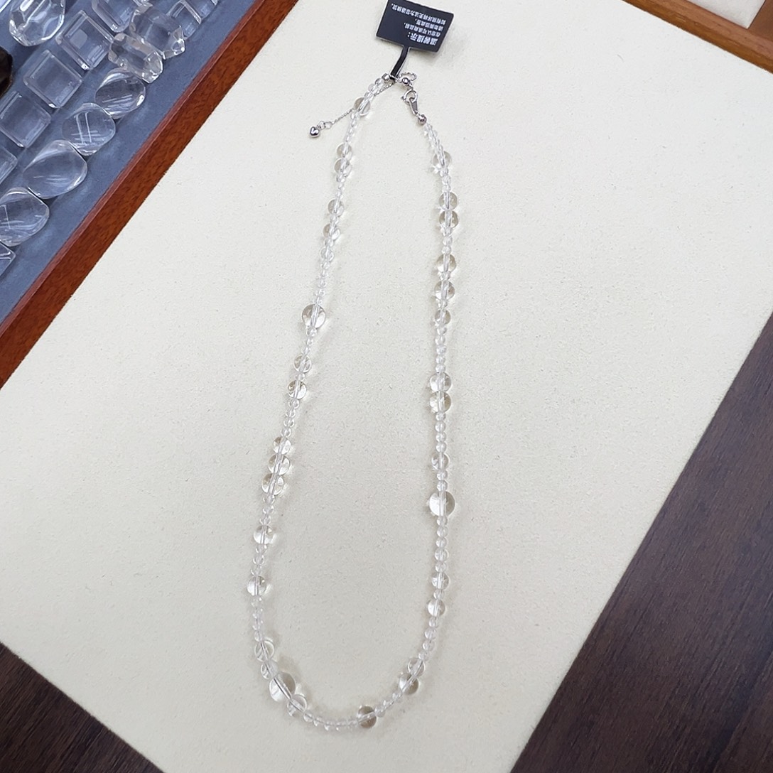 颈饰银S925镶嵌水晶纯天然全净体白水晶锁骨项链