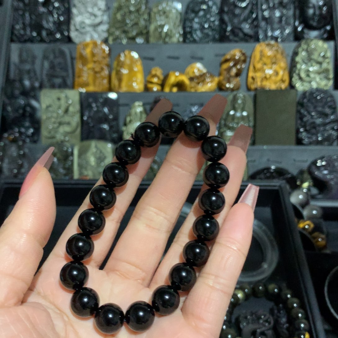 黑曜岩手链未镶嵌甜*甜