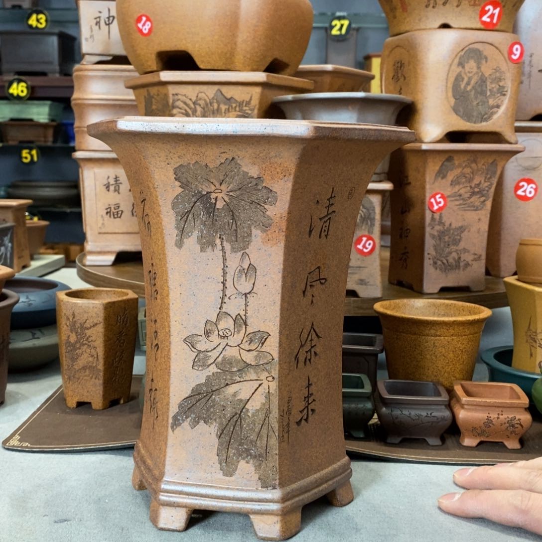 紫砂上***?紫砂花盆盆景花盆