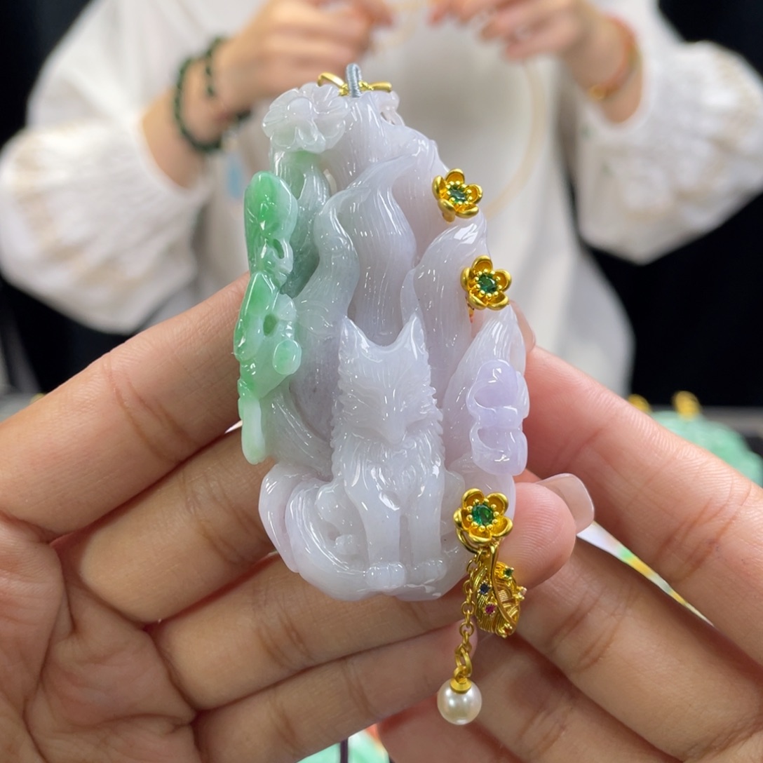 翡翠颈饰未镶嵌代编织