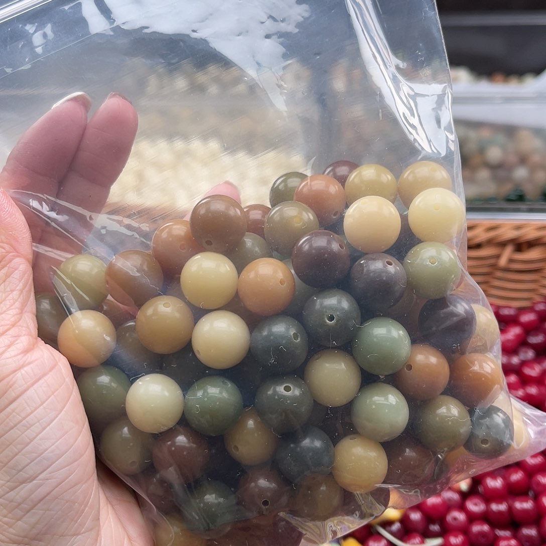 白玉菩提吊坠A/14mm/100颗锅底