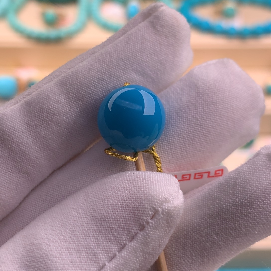 绿松石珠宝奇石未镶嵌古*月