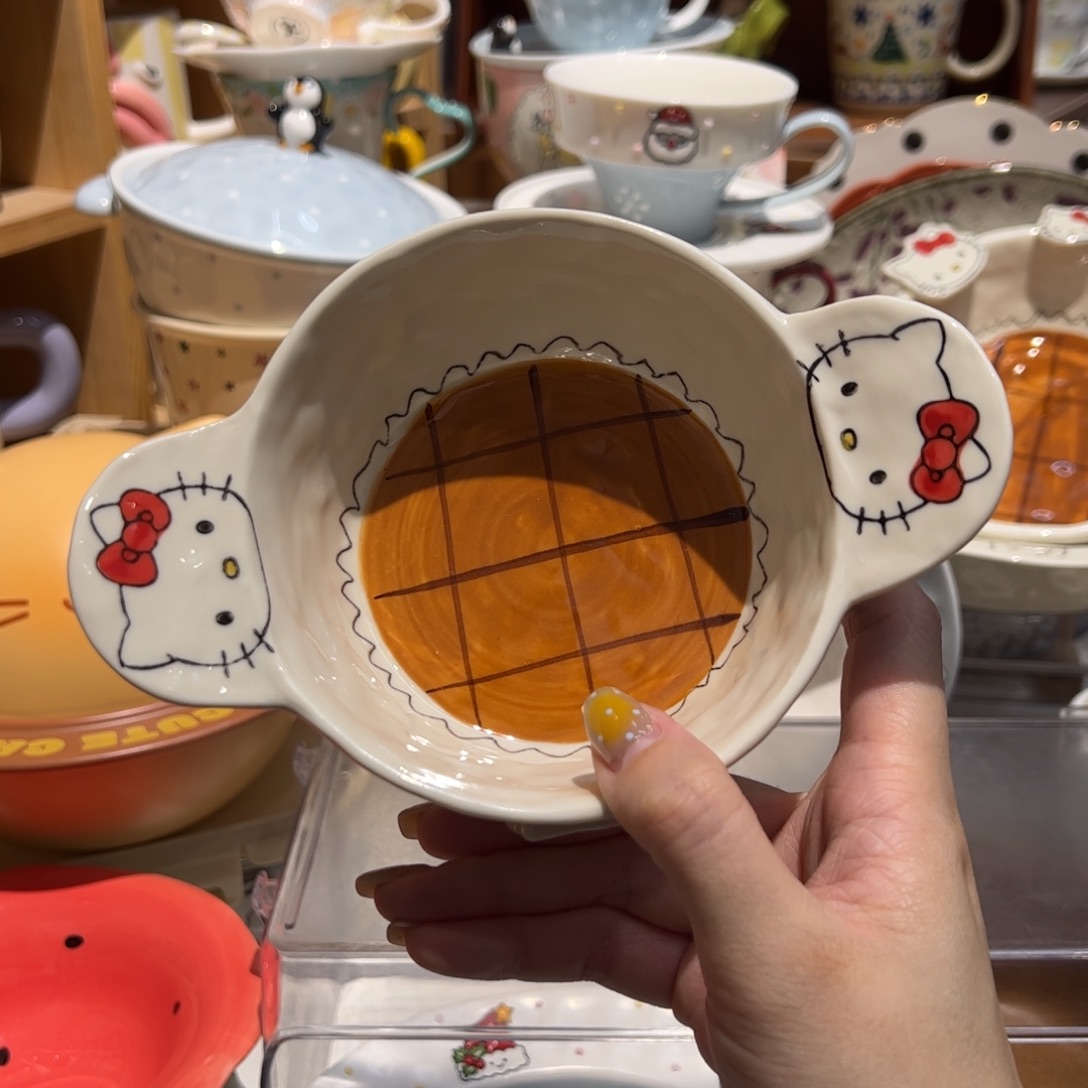 可爱焦糖Kitty双耳碗