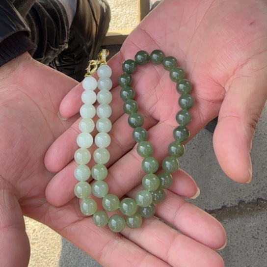 和田玉颈饰未镶嵌卡10渐变高冰项链