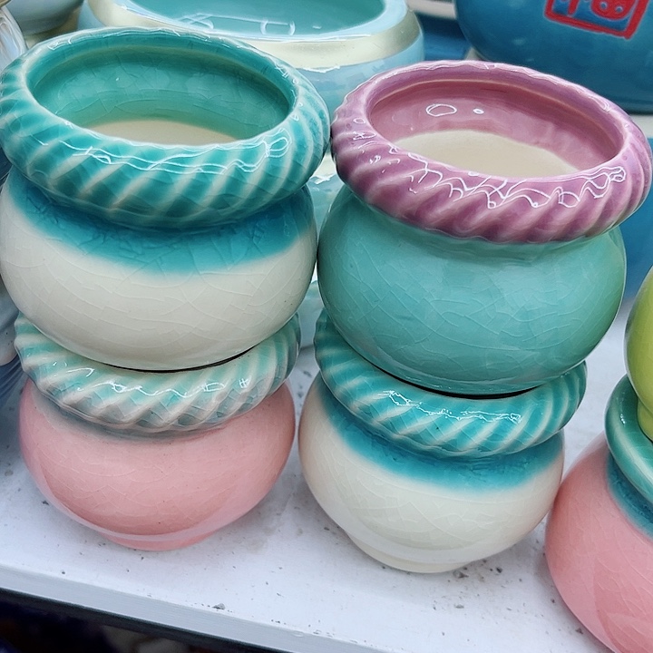 多肉绿植陶瓷花盆9.9包邮，有孔