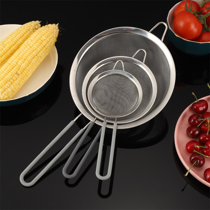 密漏不锈钢漏勺 厨房家用网漏油捞 捞勺豆浆尖耳网漏面粉过滤网筛