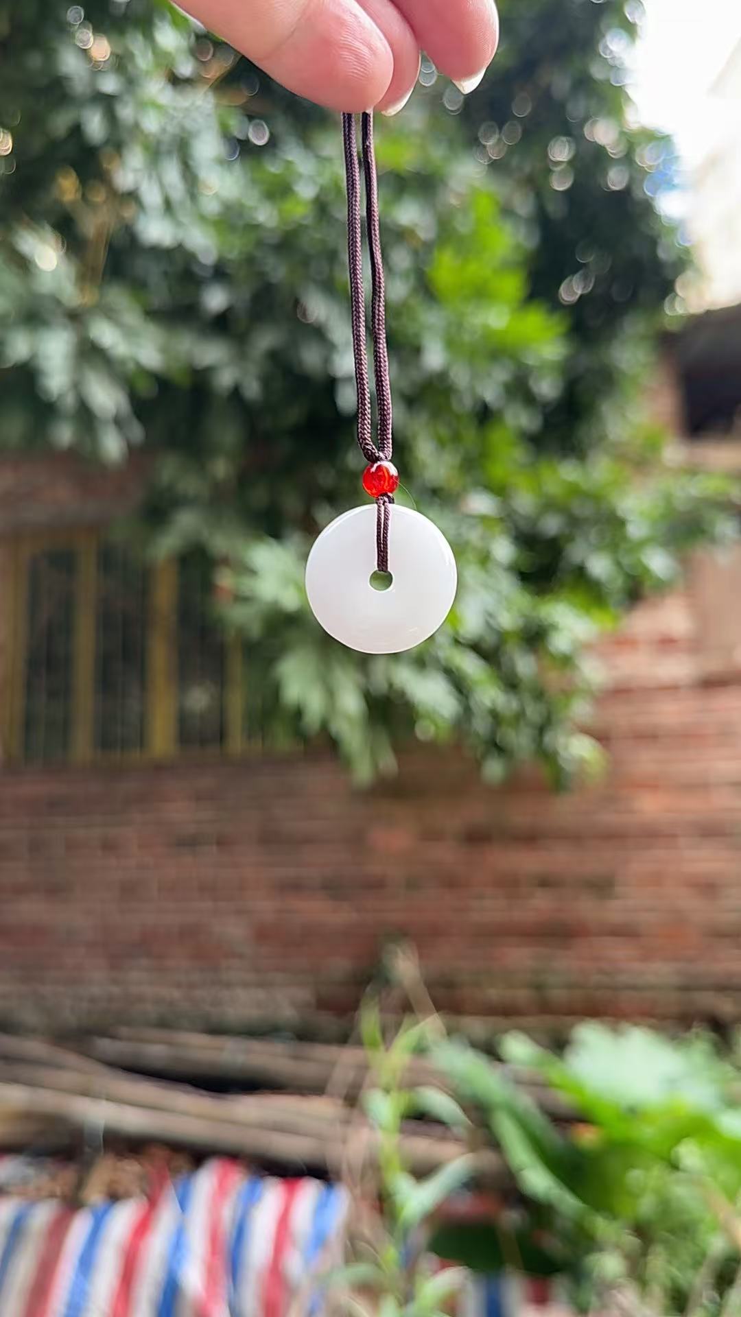 天然翡翠A货 平安扣吊坠小孩