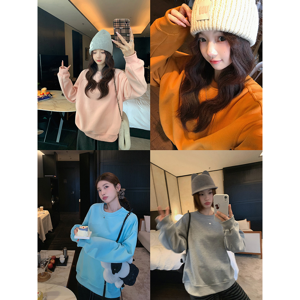 张贝贝 极简立裁 高密棉一体绒 立体剪裁圆领卫衣