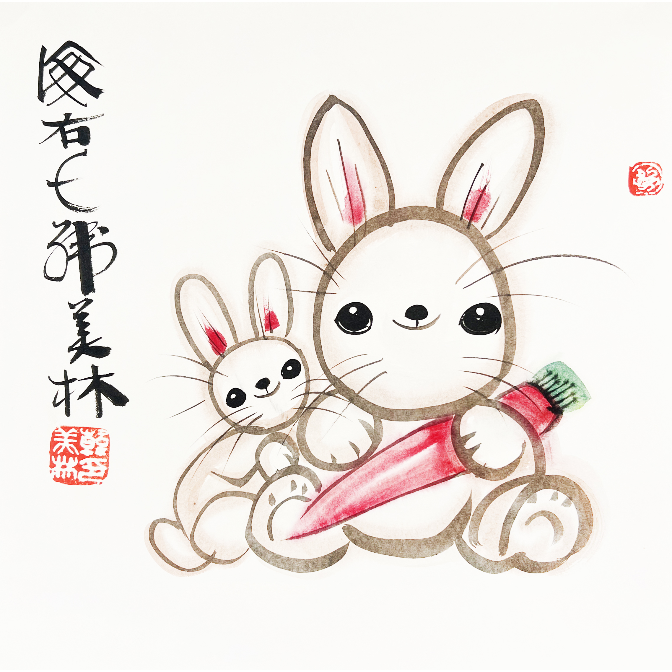 ZJ10505-韩美林绘画38x38cm/约1平尺