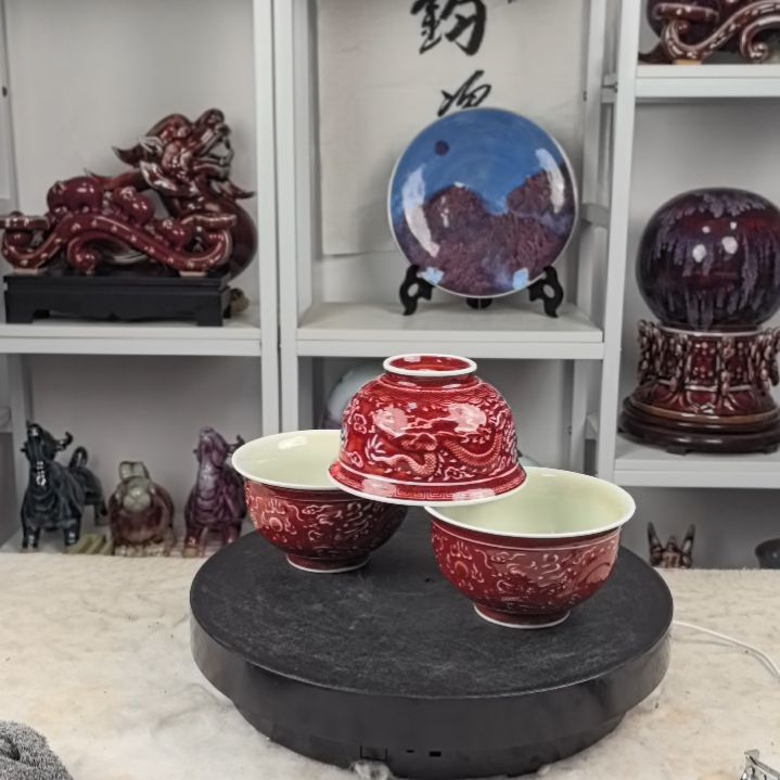 摆件钧瓷摆件神後鎮鈞瓷