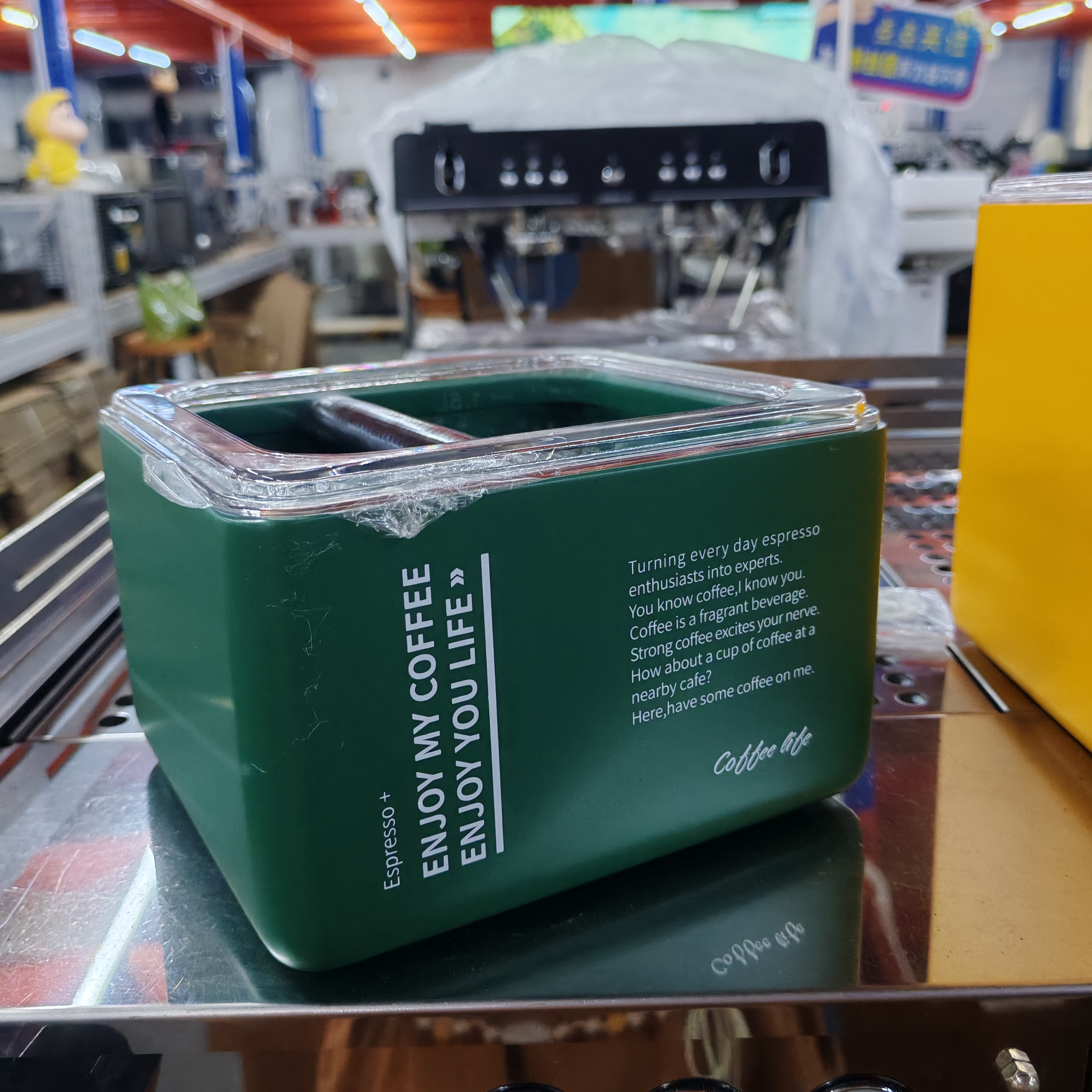 桌面敲渣盒方形mini绿色