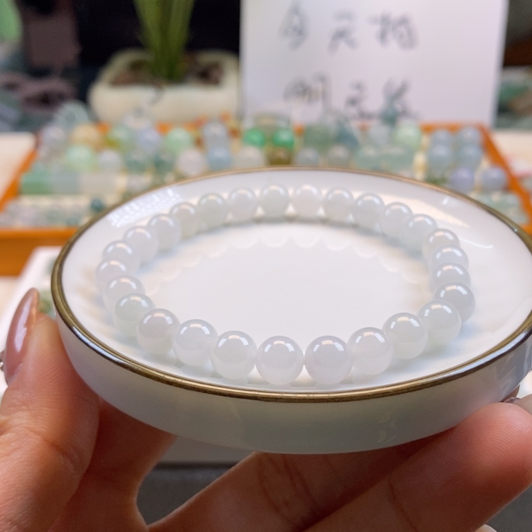 翡翠散珠天然翡翠手串6.9