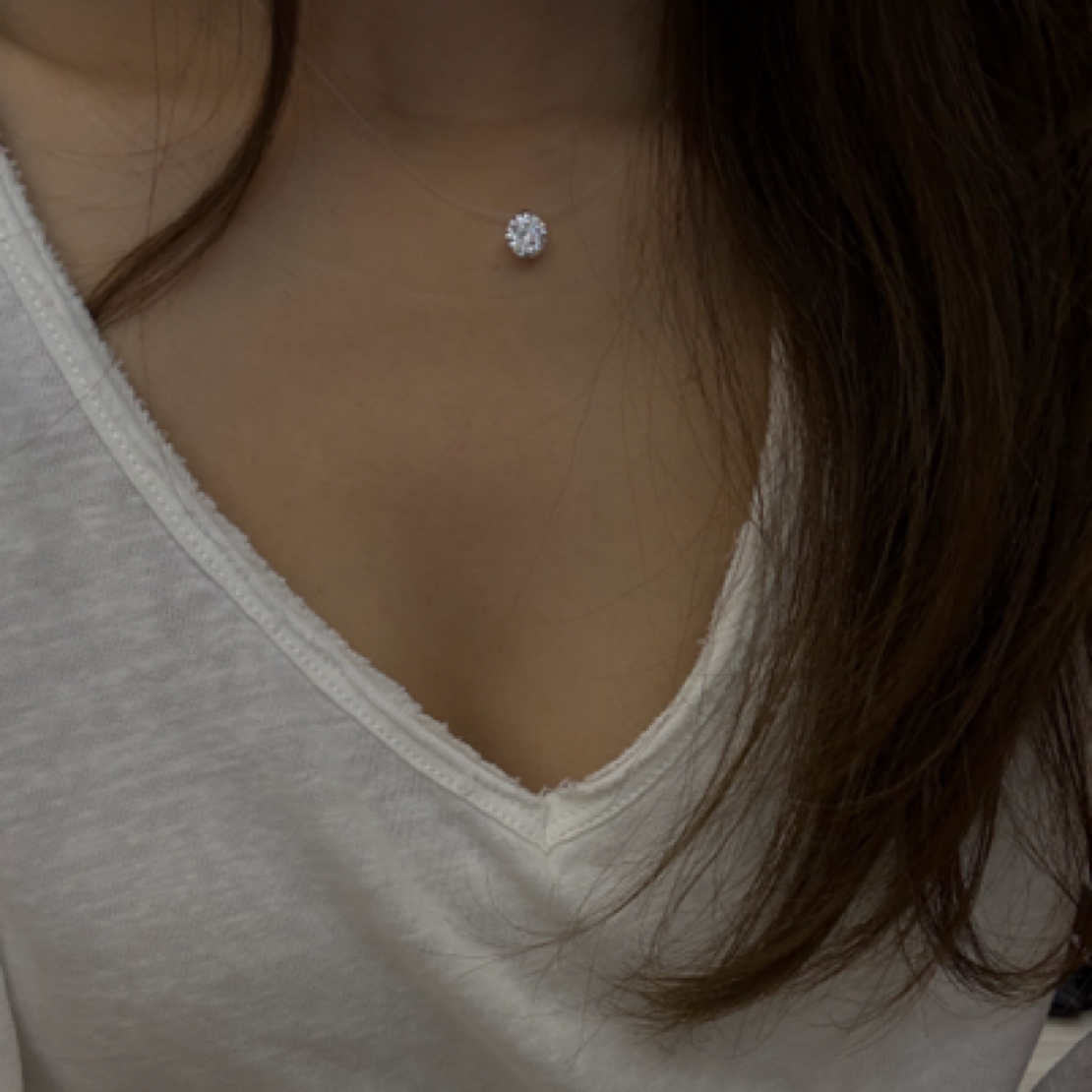 吊坠925银 s925纯银人鱼之泪项链锁骨链N053