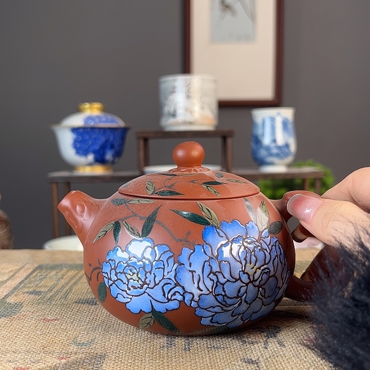 摆件景德柴烧茶杯多人