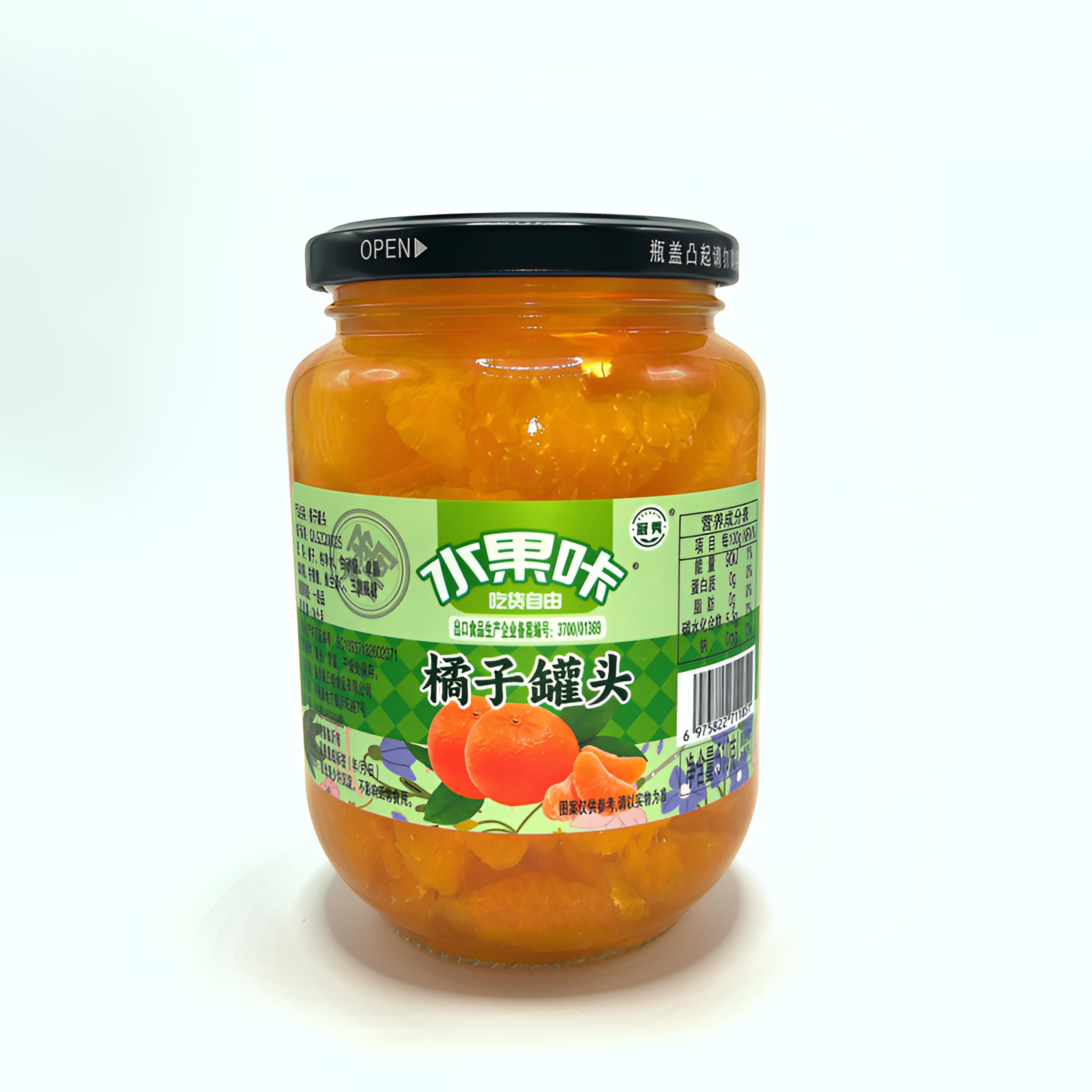 冠秀水果咔|新鲜碎桔水果罐头510g/四瓶一箱