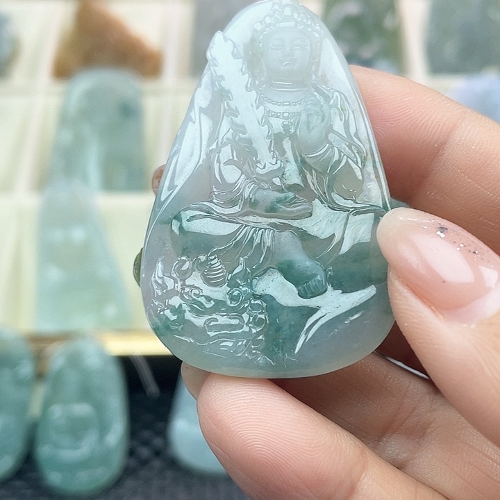 颈饰未镶嵌翡翠天然翡翠文殊菩萨