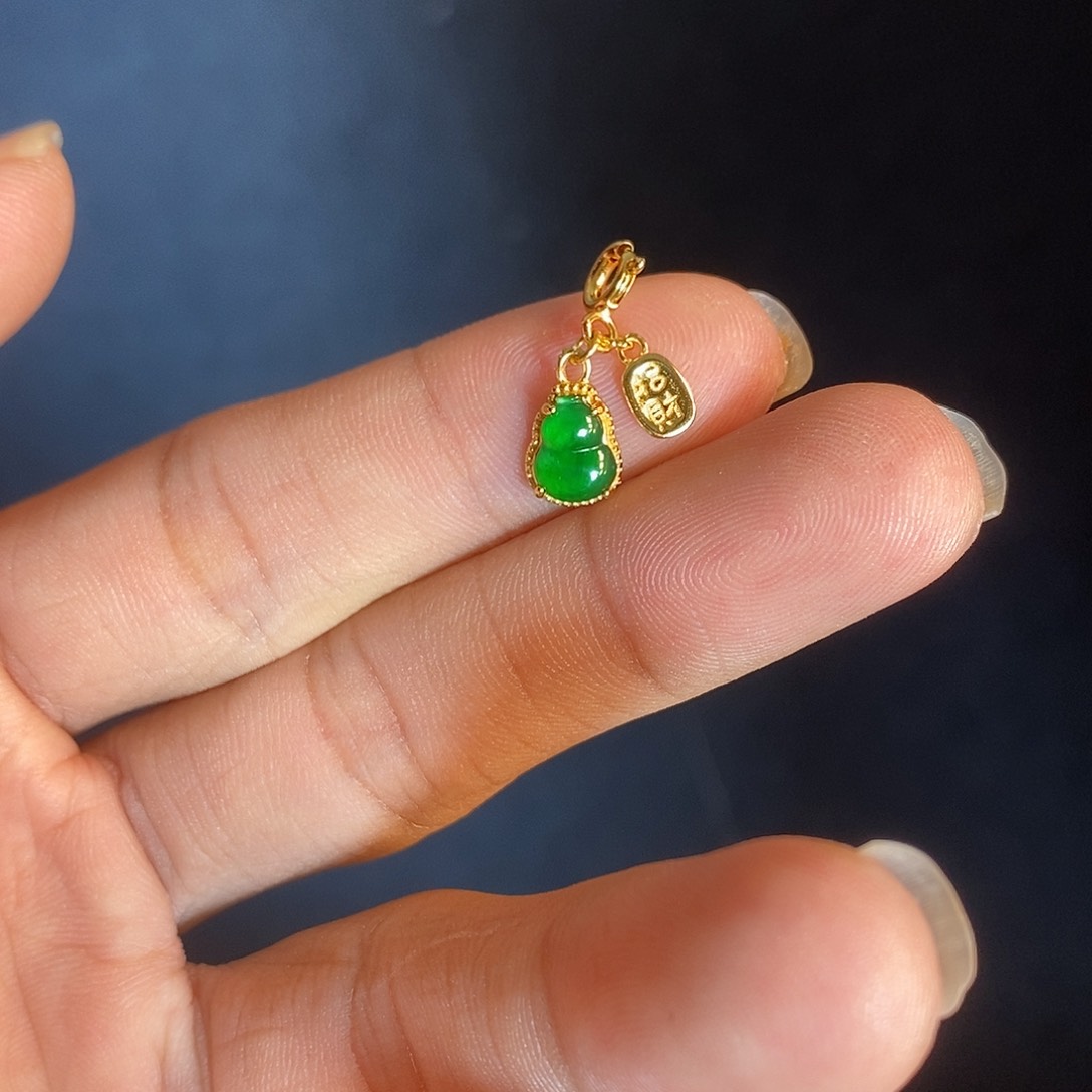 吊坠(不含链)银S925镶嵌翡翠