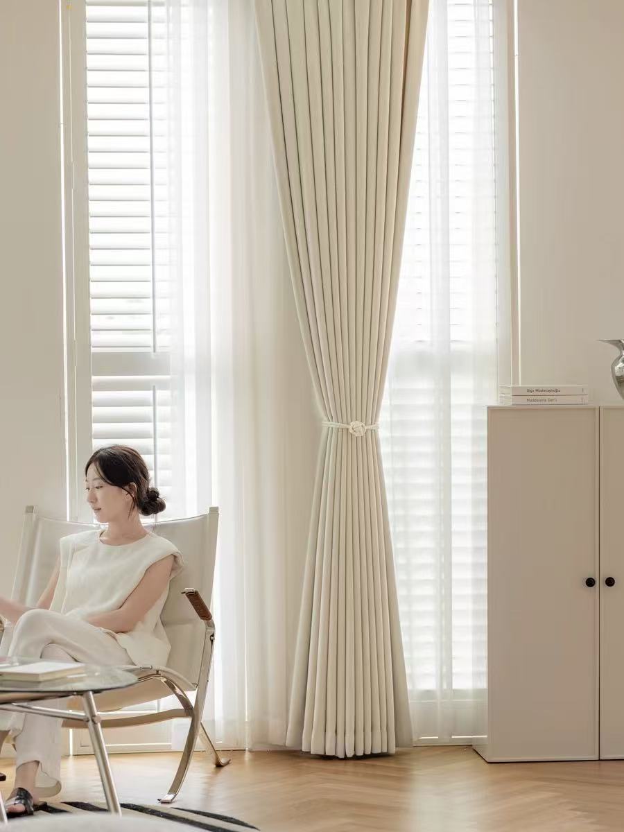 【珊瑚绒】纯色雪尼尔遮光现代简约法式高级感卧室客厅