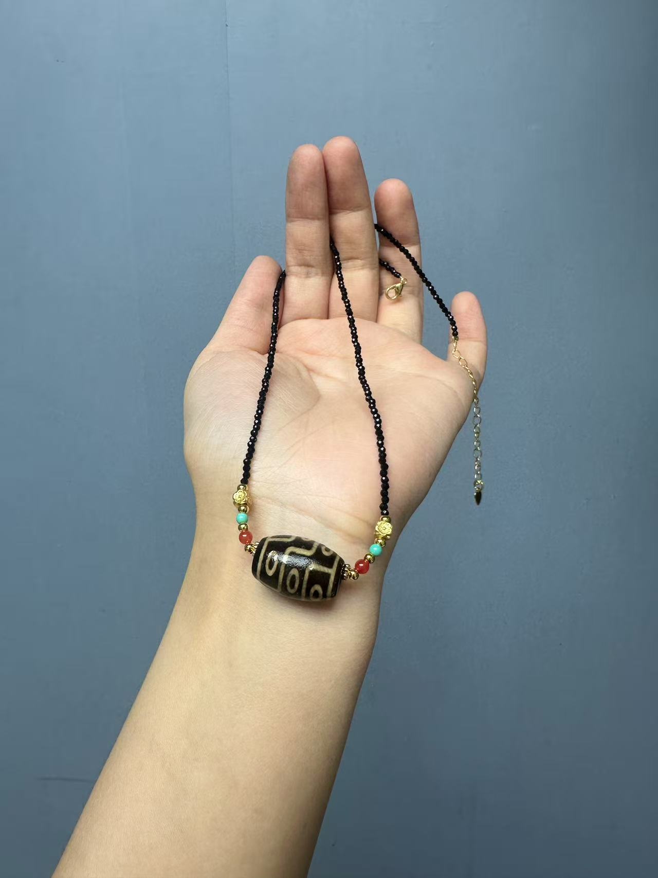 碧玺14k桶珠小米项链