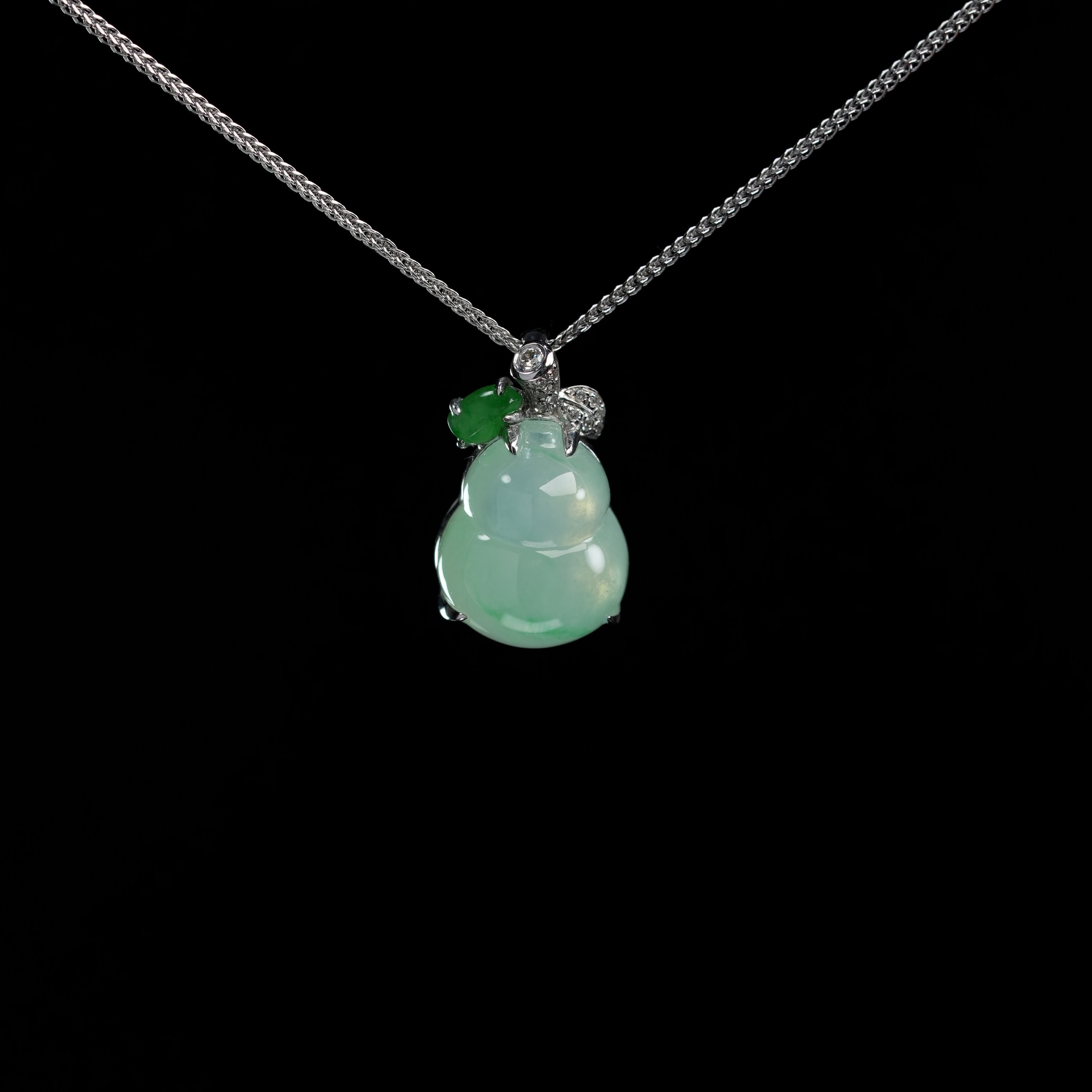 YQR009 翡翠冰晴绿葫芦吊坠