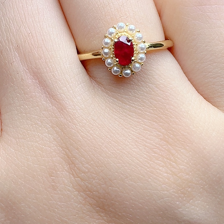 红宝石银S925镶嵌戒指