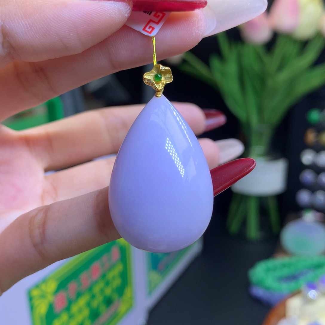 翡翠颈饰18K金镶嵌天然