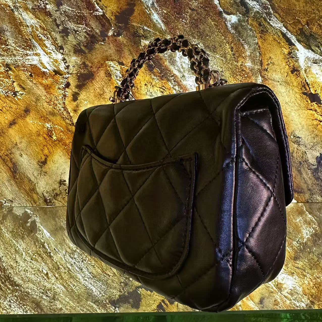 HIRMRIS手工真皮包550932-黑 麻花胖子