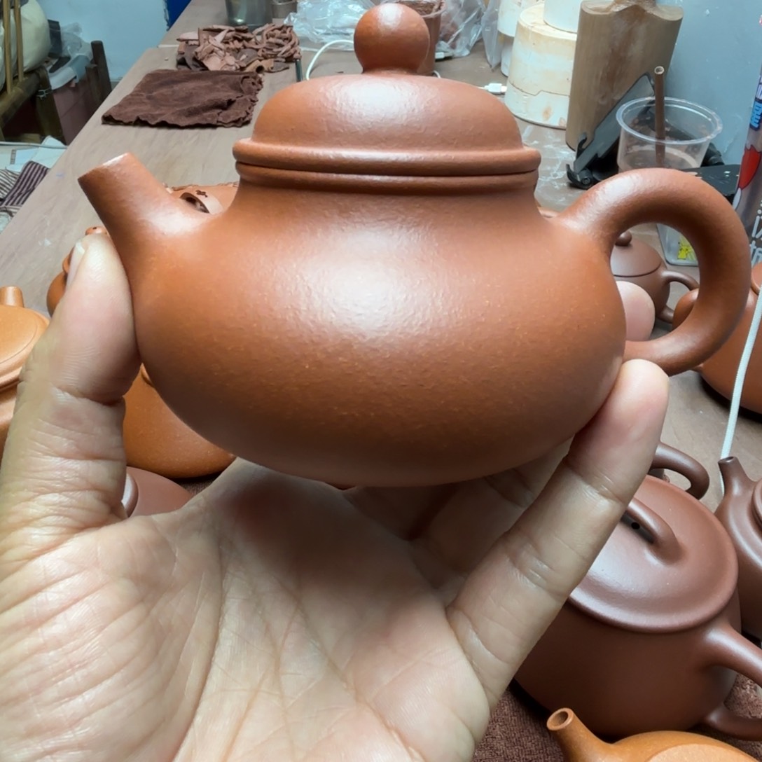 紫砂茶壶容天壶红降坡220CC