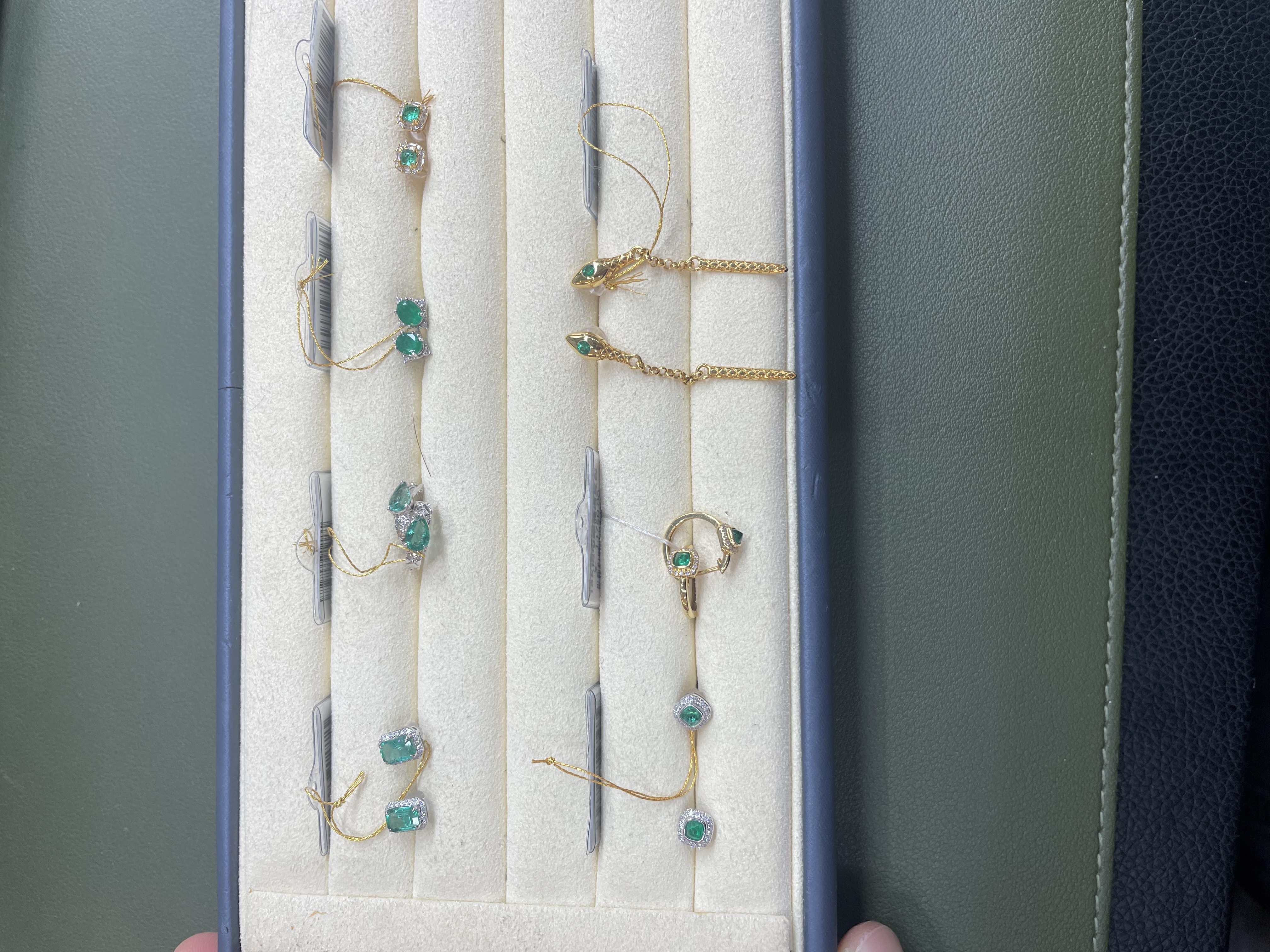 【小鱼严选彩虹盘】祖母绿耳饰-多样性发货一件-18K金-LJ05|BZM