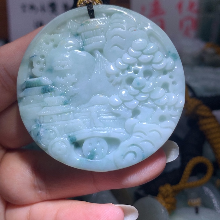 翡翠未镶嵌颈饰保真天然A货翡翠