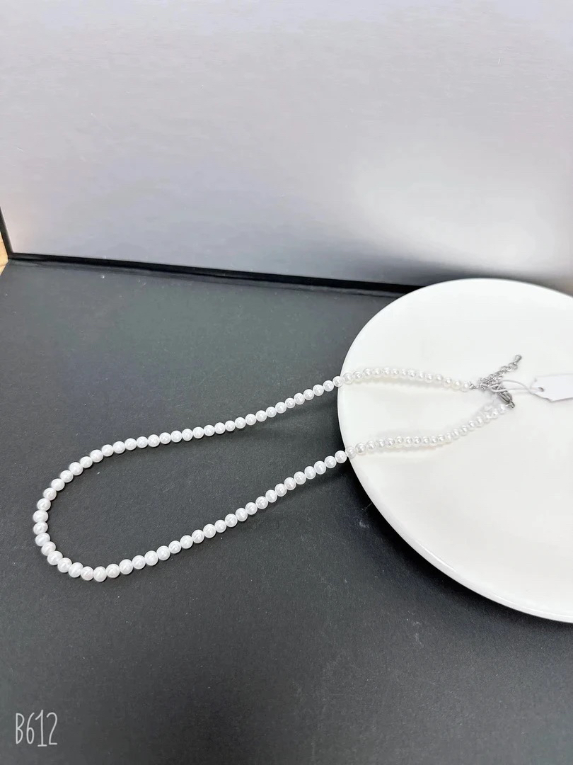 天然淡水珍珠C97#近圆无核百搭项链4-5m