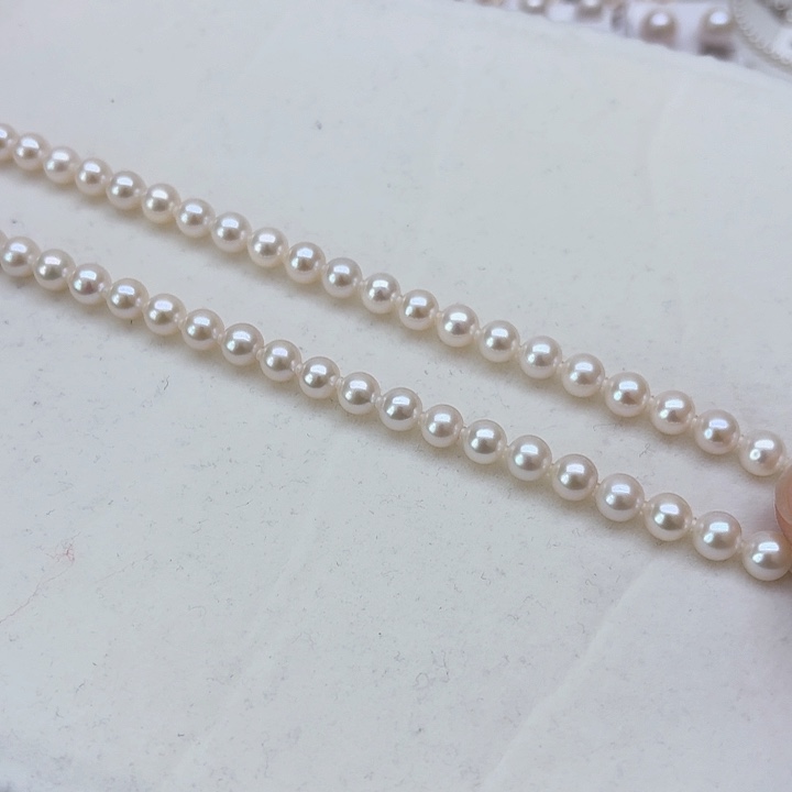 淡水珍珠颈饰银S925镶嵌7mm正圆冷白光级微瑕