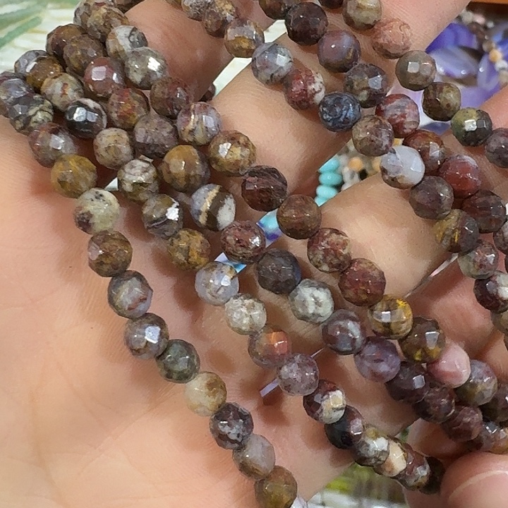 玛瑙/玉髓合金珠宝半成品一条6mm切面