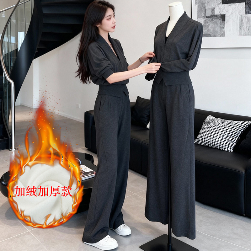 YZ12025春款小个子女士休闲时尚卫衣女洋气网红款运动服套装秋冬