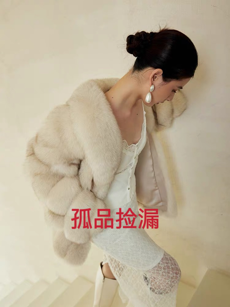 【孤品捡漏】冬季加绒加厚高定鹅保暖真毛领女装韩版气质外套