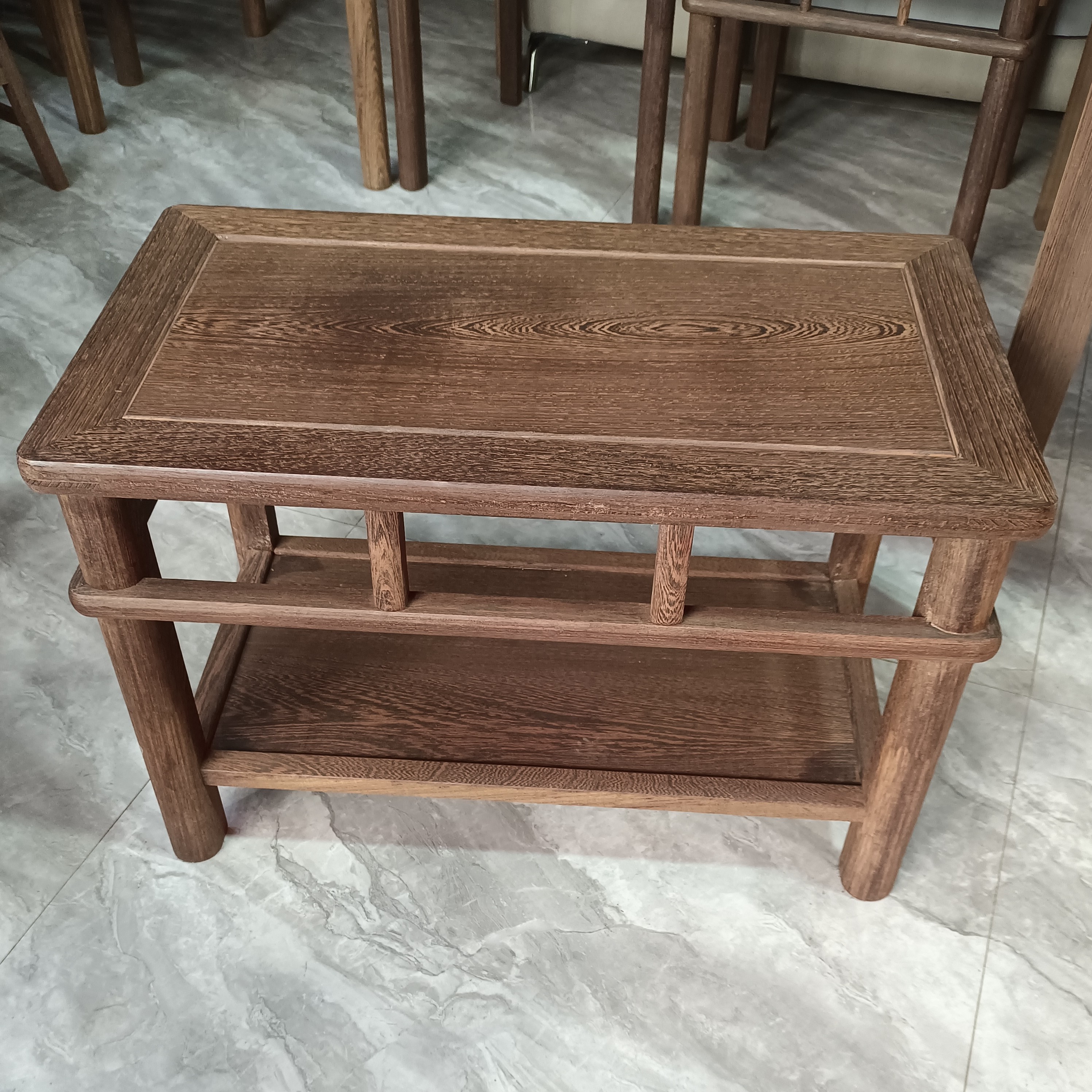 鸡翅木双层长桌矮几茶几休闲桌换鞋凳实木中式边几