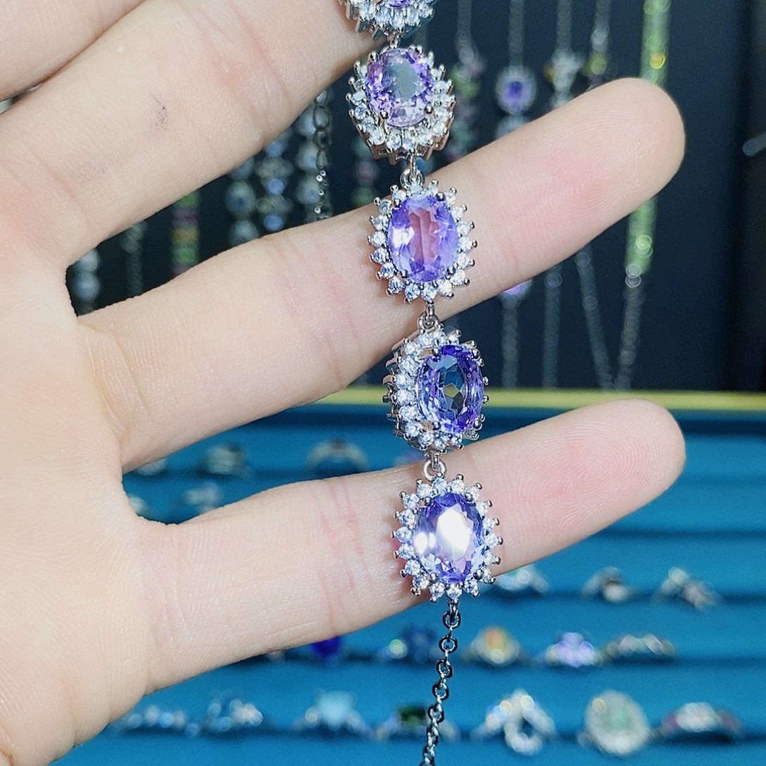 紫晶珠宝半成品银S925镶嵌