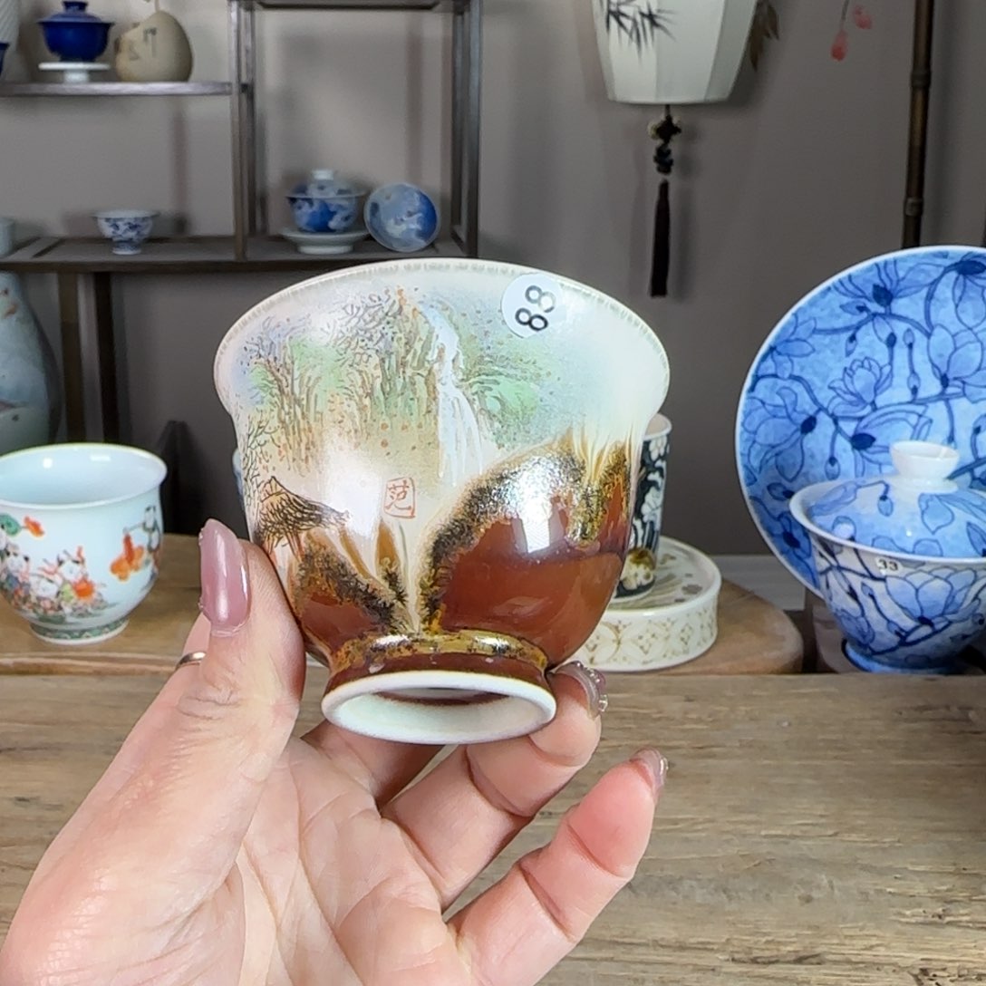 杯景德镇陶瓷柴烧多人