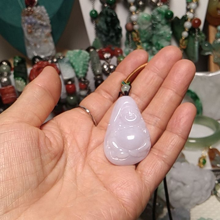 翡翠吊坠(赠链)足银镀金镶嵌