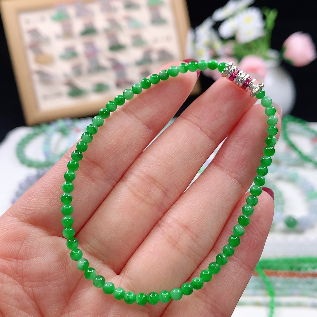 翡翠未镶嵌手链3mm