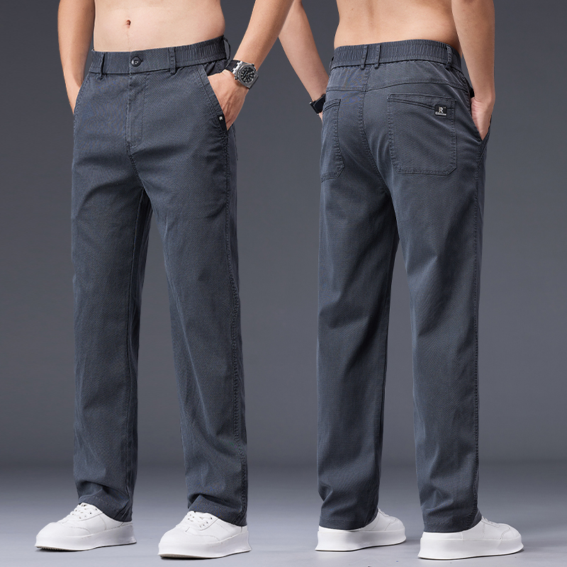 2025新款莱赛尔天丝男士休闲裤夏季薄款宽松男裤潮流百搭直筒裤子