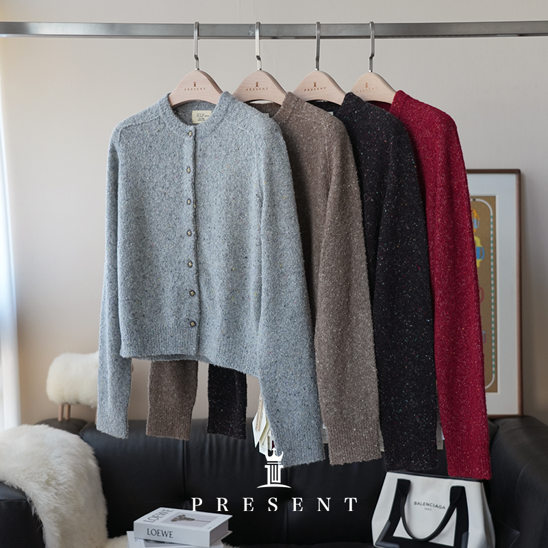 JCLP臻选意大利进口纱Biagioli羊绒针织开衫24秋冬新款女士长袖